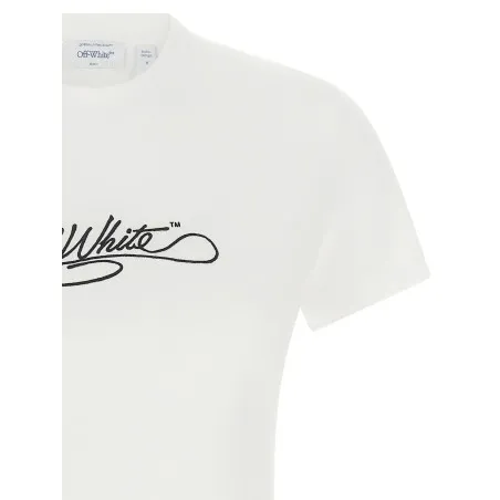 Off White Logo Embroidery T-shirt - OFF WHITE