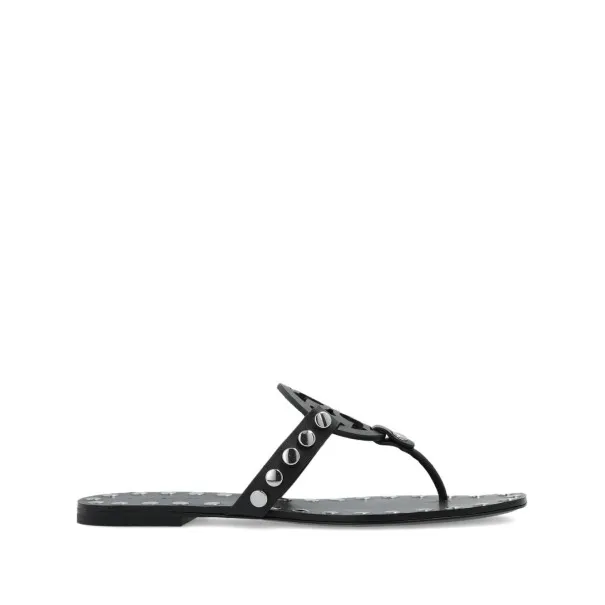 Tory Burch Studded Miller Patent flat sandals - TORY BURCH