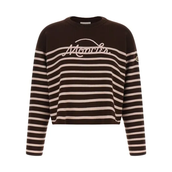 Moncler Striped Sweater With Embroidery - MONCLER