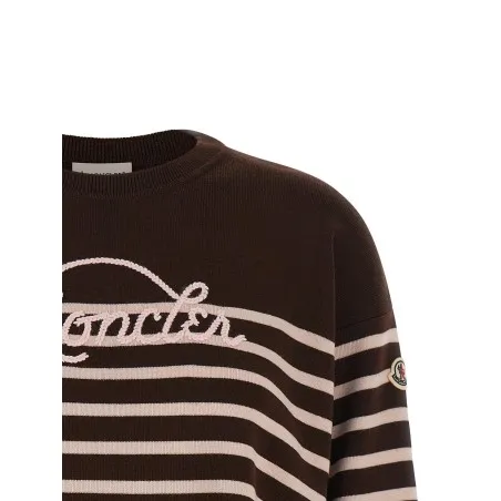 Moncler Striped Sweater With Embroidery - MONCLER