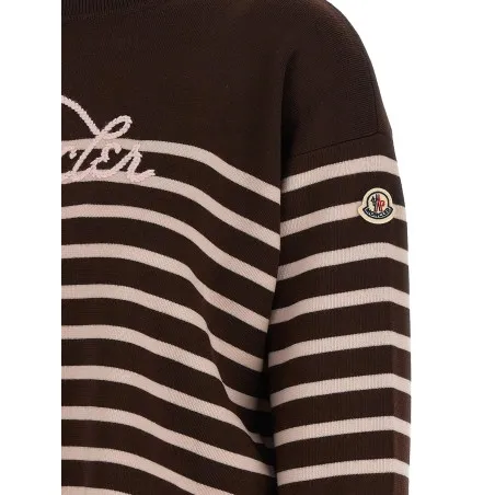 Moncler Striped Sweater With Embroidery - MONCLER