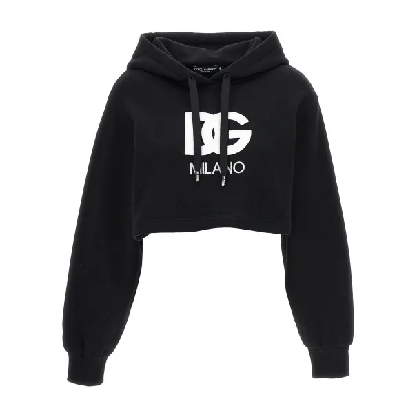 Dolce & Gabbana Logo Embroidery Cropped Hoodie - Dolce&Gabbana