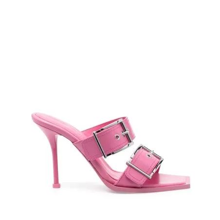 Alexander McQueen 100mm Buckle Leather Sandals - 