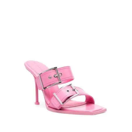 Alexander McQueen 100mm Buckle Leather Sandals - 