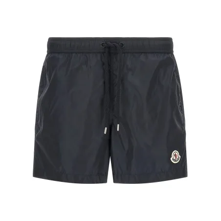 Moncler Logo Patch Swim Shorts - MONCLER