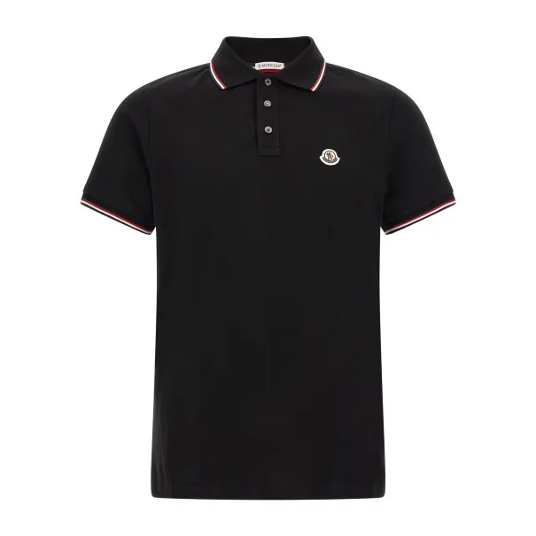 Moncler Tricolor Trim Polo Shirt - MONCLER