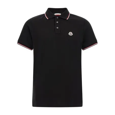 Moncler Tricolor Trim Polo Shirt - MONCLER