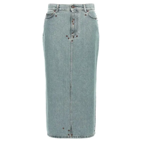 Moschino Rivets Denim Skirt - MOSCHINO