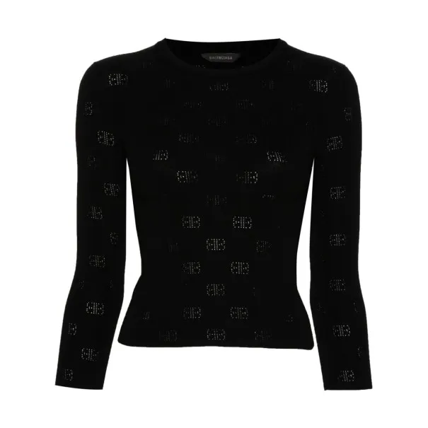 Balenciaga BB-pattern open-knit jumper - BALENCIAGA