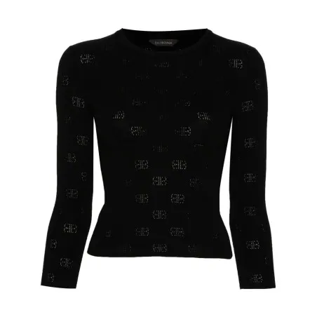 Balenciaga BB-pattern open-knit jumper - BALENCIAGA