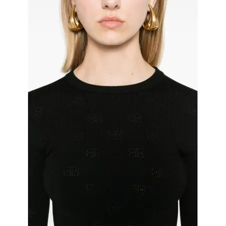 Balenciaga BB-pattern open-knit jumper - BALENCIAGA
