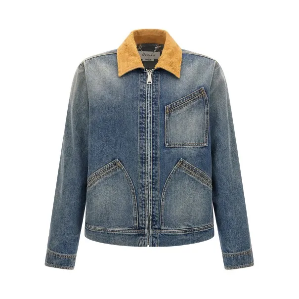 Alexander McQueen Suede Denim Jacket - 