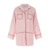 Off White Jacquard Satin New Roxy Pajama Shirt - OFF WHITE