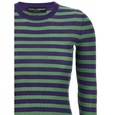 Dolce & Gabbana Striped Viscose Sweater - Dolce&Gabbana