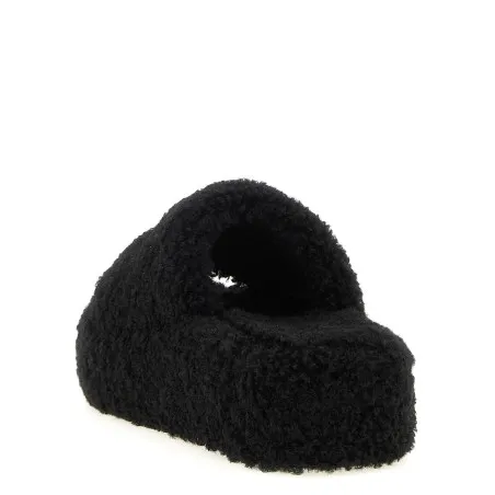 Balenciaga Furry Platform Slides - BALENCIAGA