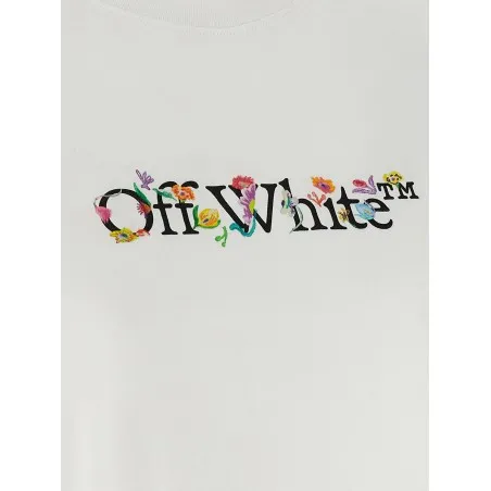 Off White Bookish Glowing Flower T-shirt - OFF WHITE