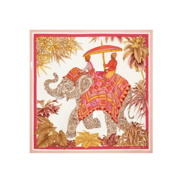 Ferragamo Silk Scarf With Indian Print - salvatore ferragamo
