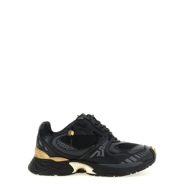 Versace Mesh And Leather Sneakers - VERSACE