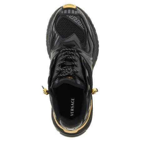 Versace Mesh And Leather Sneakers - VERSACE
