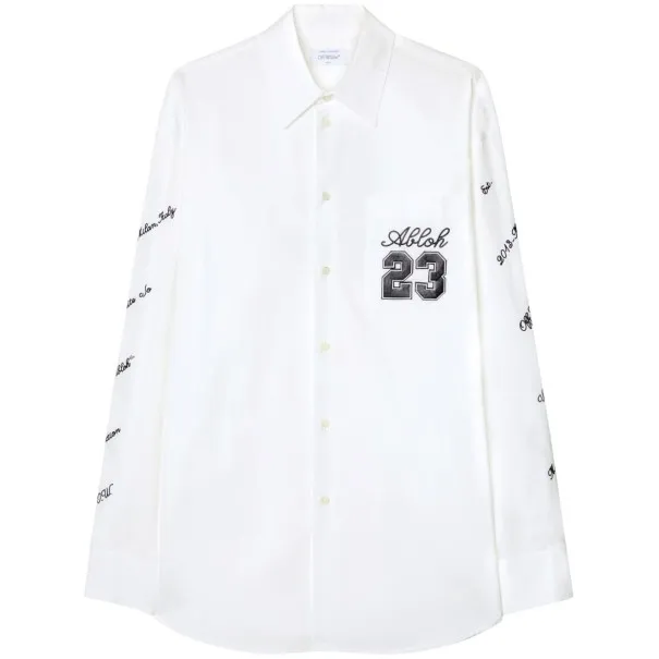 Off White Shirt with embroidery - OFF WHITE