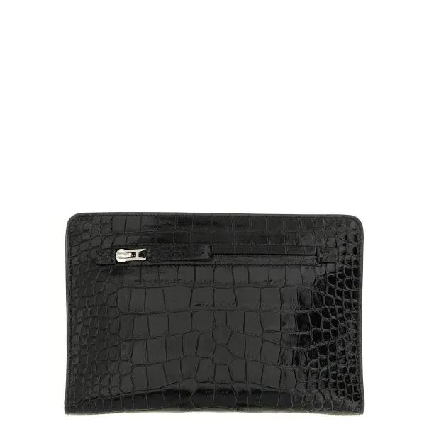 Tom Ford Croc Print Leather Clutch Bag - Tom Ford