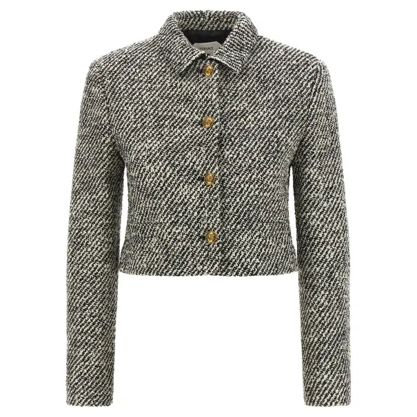 Versace Bouclé Wool Blend Blouson Jacket - VERSACE