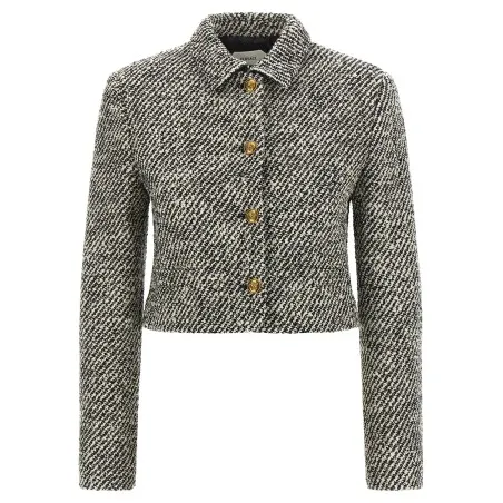 Versace Bouclé Wool Blend Blouson Jacket - VERSACE