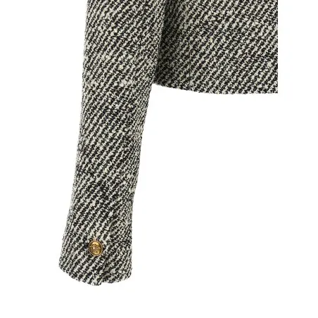 Versace Bouclé Wool Blend Blouson Jacket - VERSACE