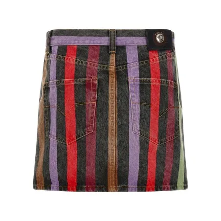 Versace Striped Denim Skirt - VERSACE