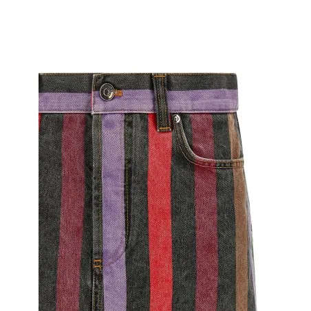 Versace Striped Denim Skirt - VERSACE