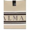 Balmain Medium Release Shopper Bag In Canvas And Calfskin - BALMAIN