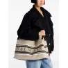 Balmain Medium Release Shopper Bag In Canvas And Calfskin - BALMAIN