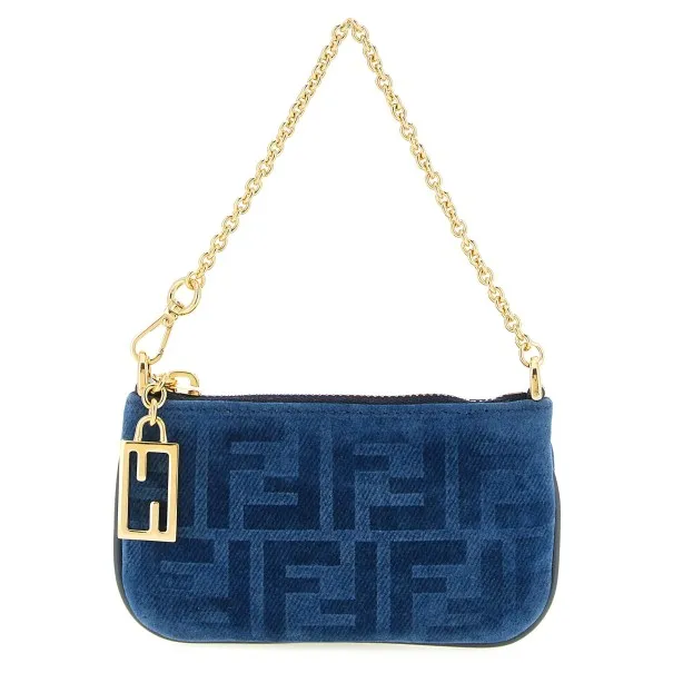 Fendi Ff Mini Denim Pouch - FENDI