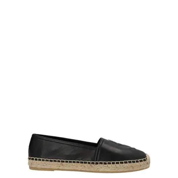 Saint Laurent Logo Leather Espadrilles - Yves Saint Laurent