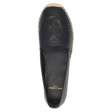 Saint Laurent Logo Leather Espadrilles - Yves Saint Laurent