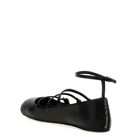 Alexander McQueen Leather Strap Ballet Flats - 