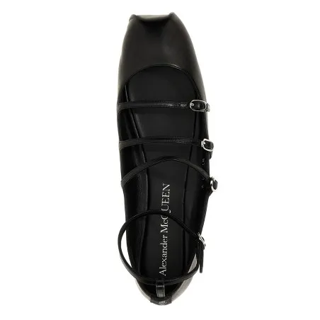 Alexander McQueen Leather Strap Ballet Flats - 
