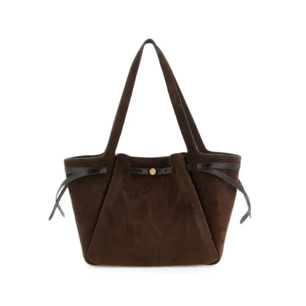 Tory Burch Romy Suede Leather Tote Bag - TORY BURCH