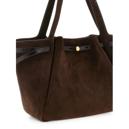 Tory Burch Romy Suede Leather Tote Bag - TORY BURCH