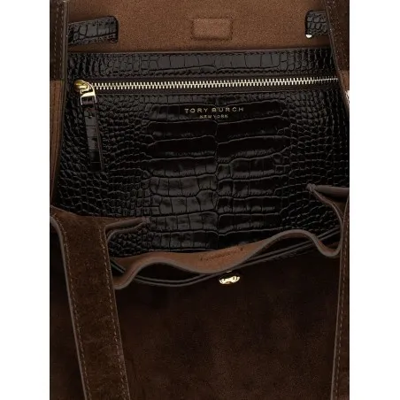Tory Burch Romy Suede Leather Tote Bag - TORY BURCH