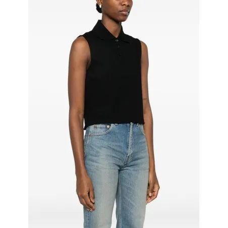 Saint Laurent Cotton sleeveless polo shirt - Yves Saint Laurent