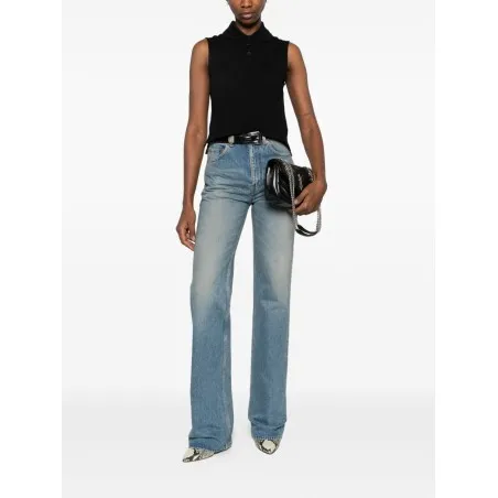 Saint Laurent Cotton sleeveless polo shirt - Yves Saint Laurent