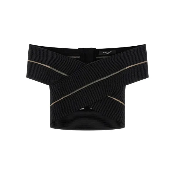 Balmain Off-the-shoulder Crop Top - BALMAIN