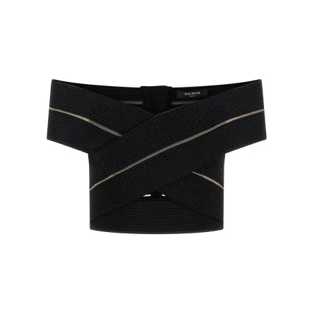 Balmain Off-the-shoulder Crop Top - BALMAIN