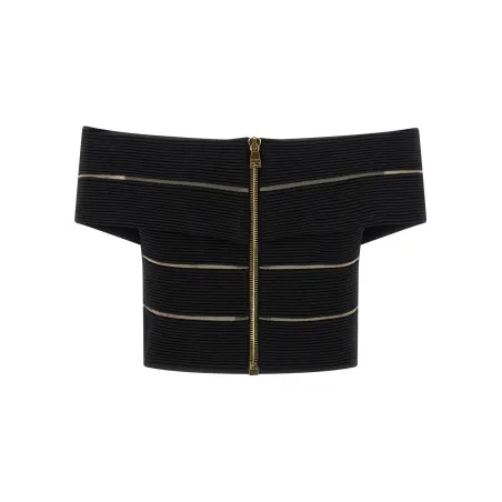 Balmain Off-the-shoulder Crop Top - BALMAIN