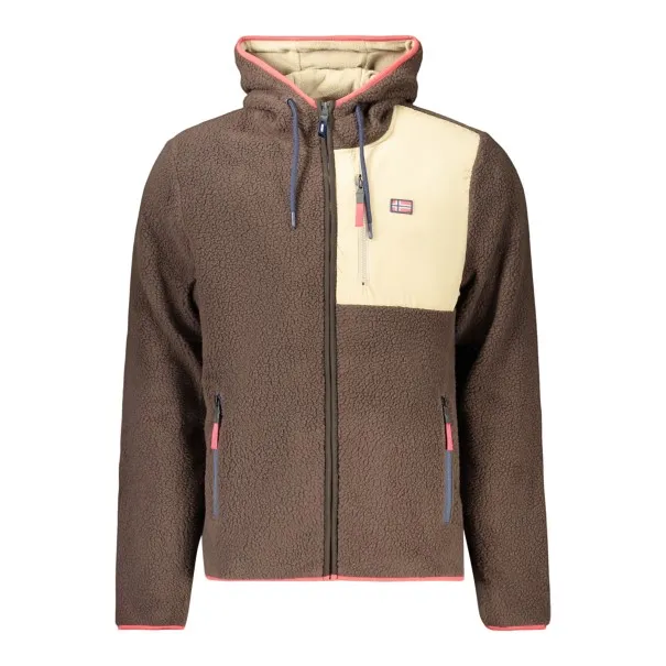 SWEAT-SHIRT MARRON À FERMETURE ÉCLAIR POUR HOMME NORVÈGE 1963 - NORWAY 1963