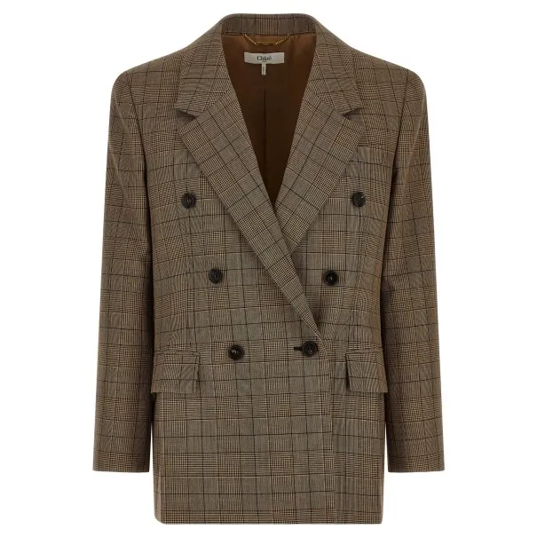 Chloé Check Double-breasted Blazer - CHLOE