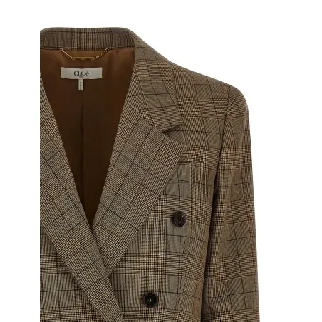 Chloé Check Double-breasted Blazer - CHLOE