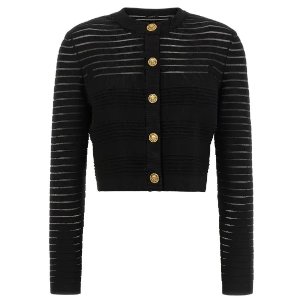 Balmain Semi-transparent Stripes Cardigan - BALMAIN