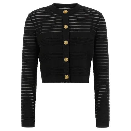 Balmain Semi-transparent Stripes Cardigan - BALMAIN